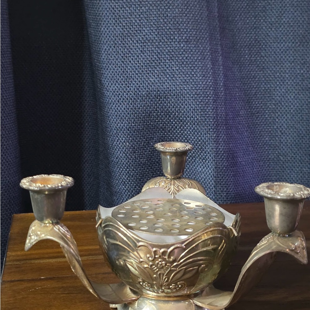 Elegant Silver Plated Candle Holder